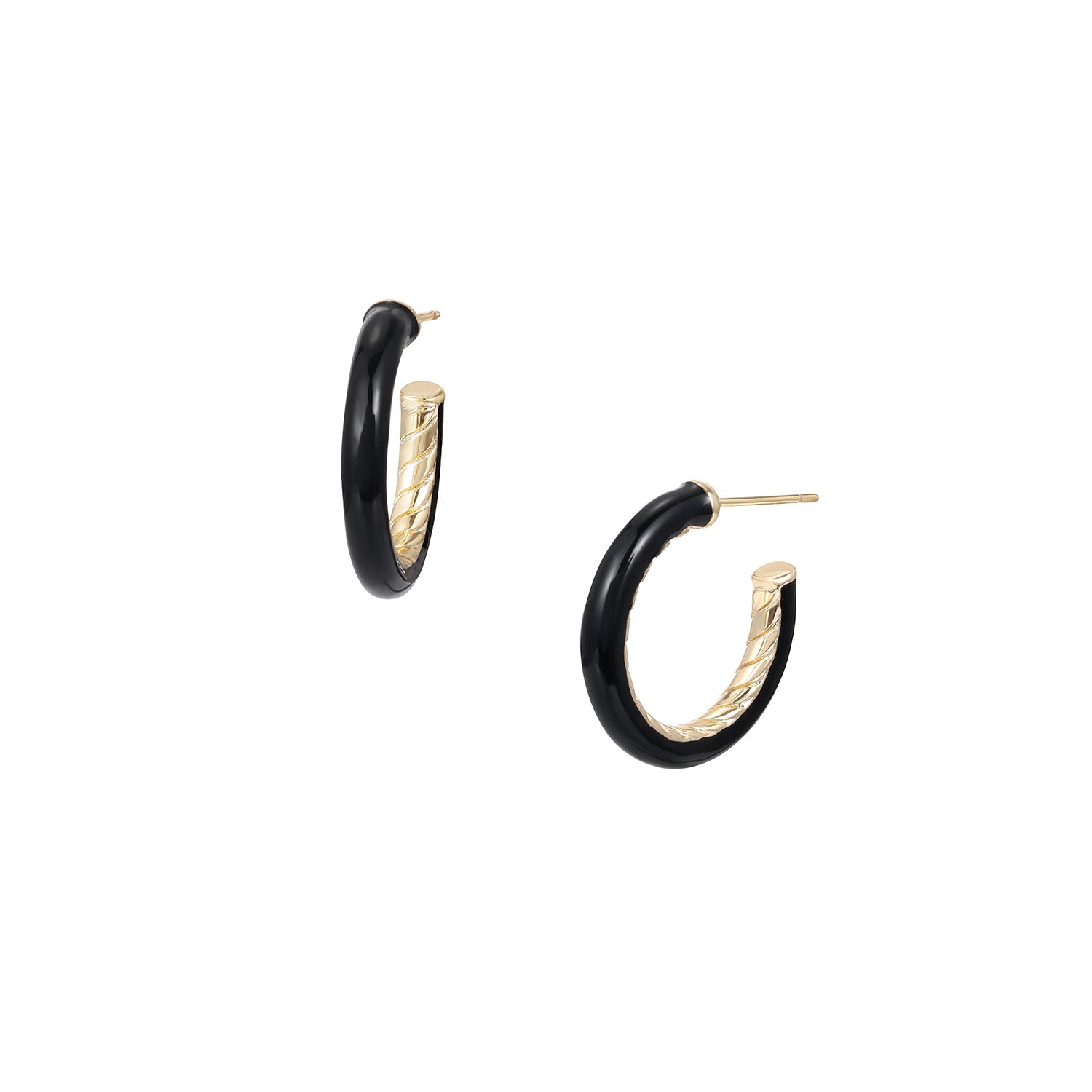 LOUIS VUITTON Eclipse Hoop Earrings Gold | FASHIONPHILE