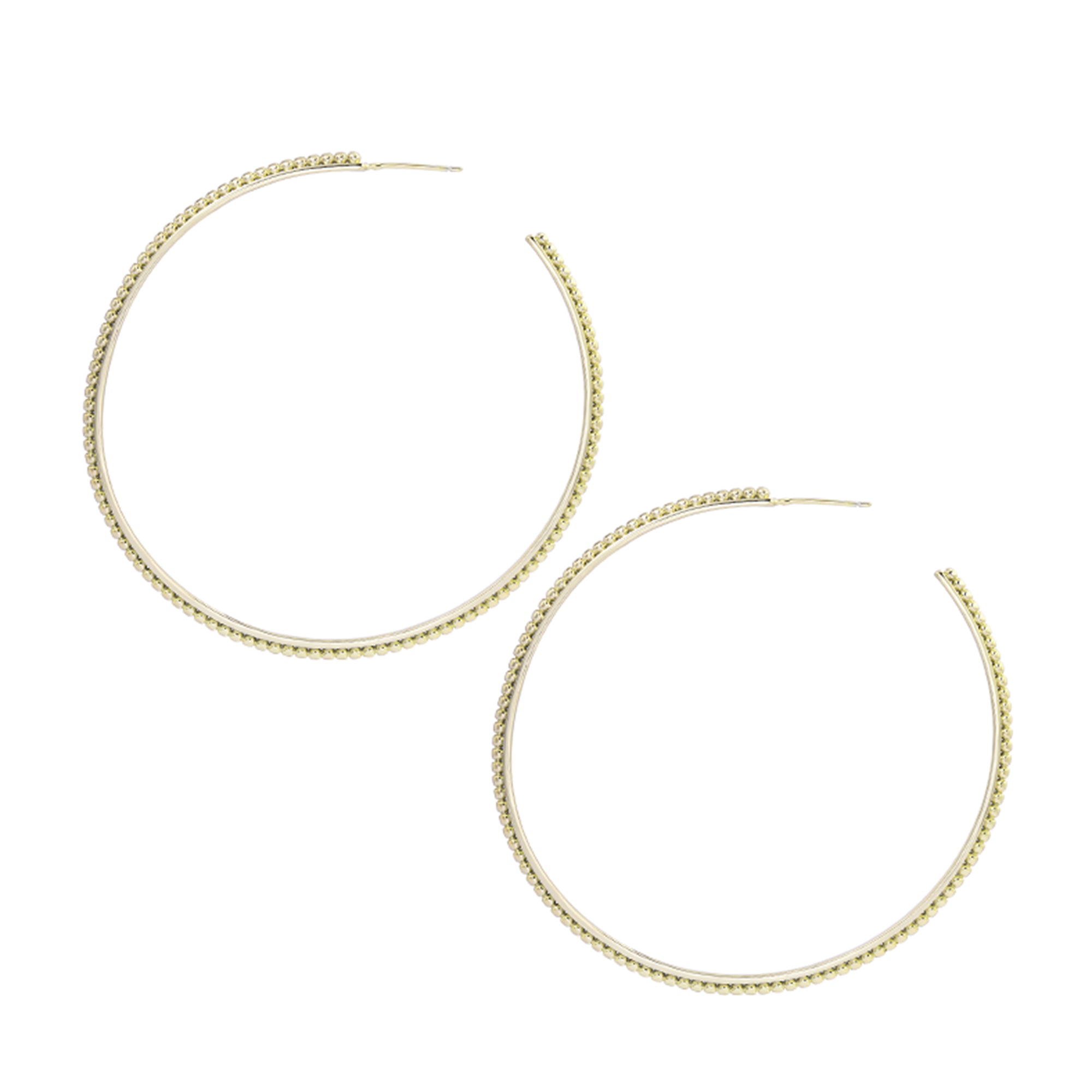 Paparazzi Double Edge Silver Beaded Hoop Earrings