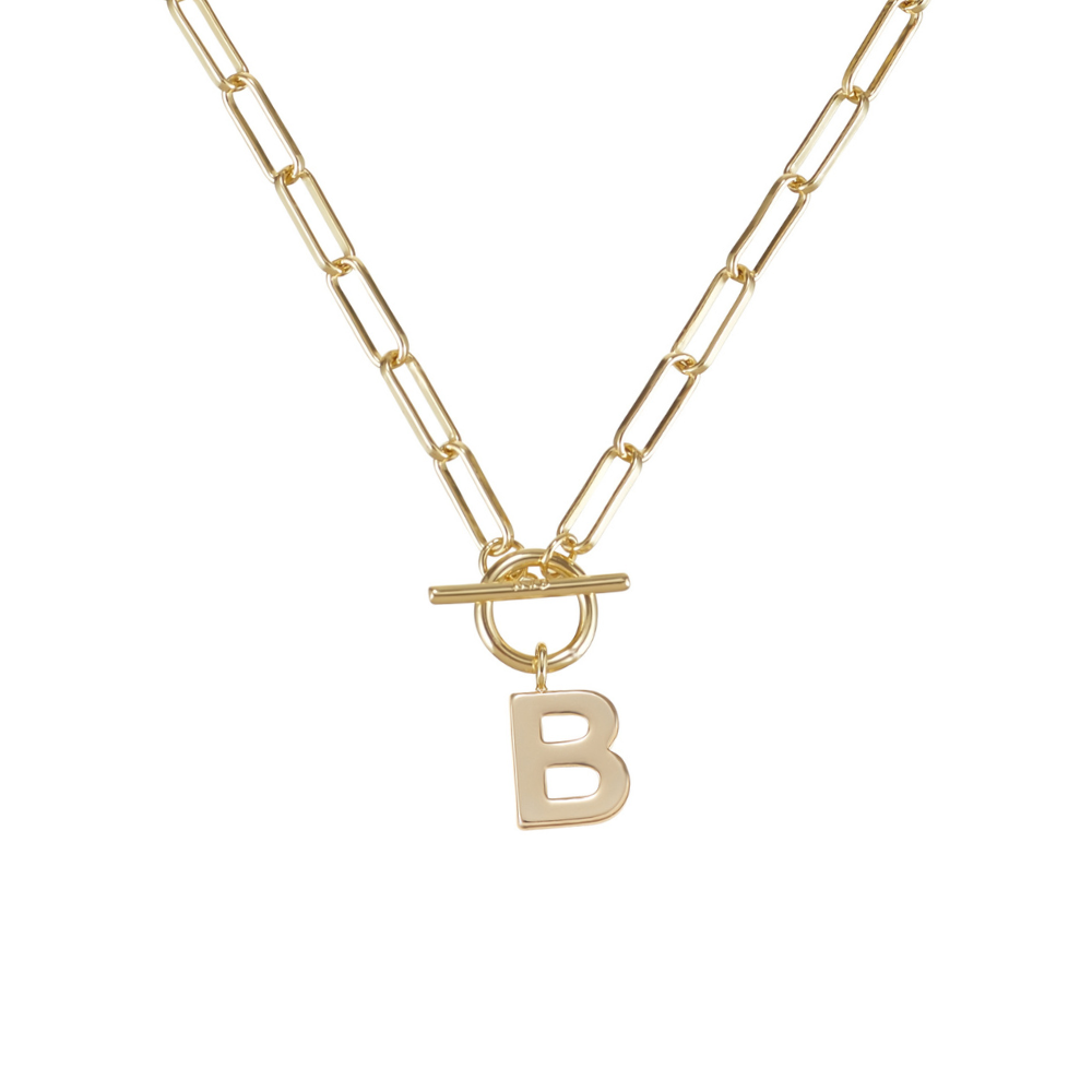 Toggle Initial Necklaces in Gold