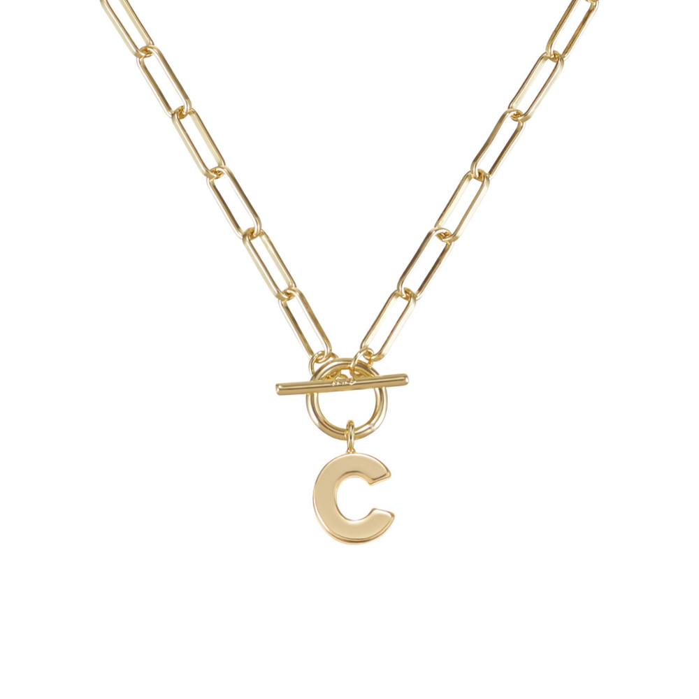 Toggle Initial Necklaces in Gold