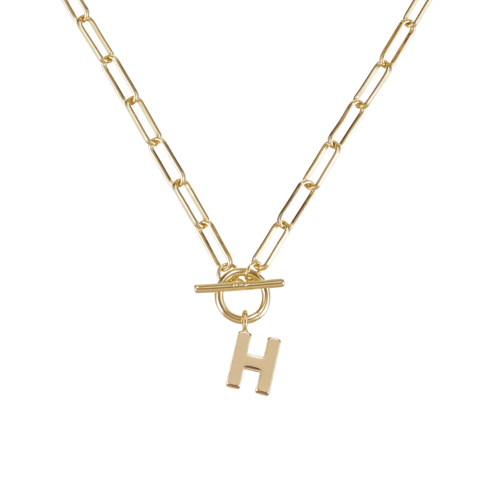 Toggle Initial Necklaces in Gold