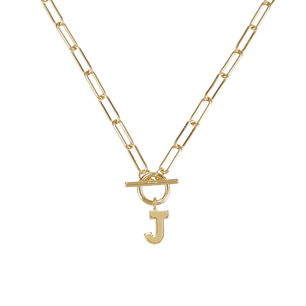 Toggle Initial Necklaces in Gold