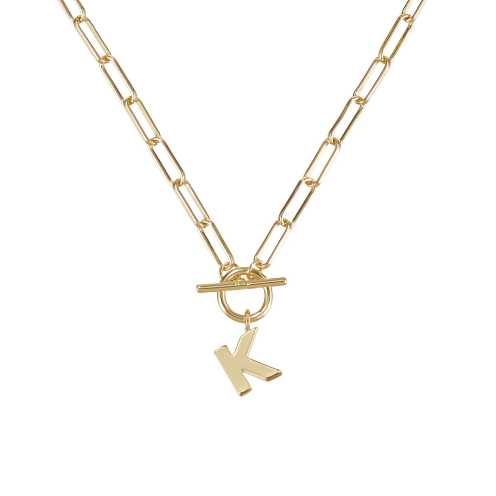 Toggle Initial Necklaces in Gold