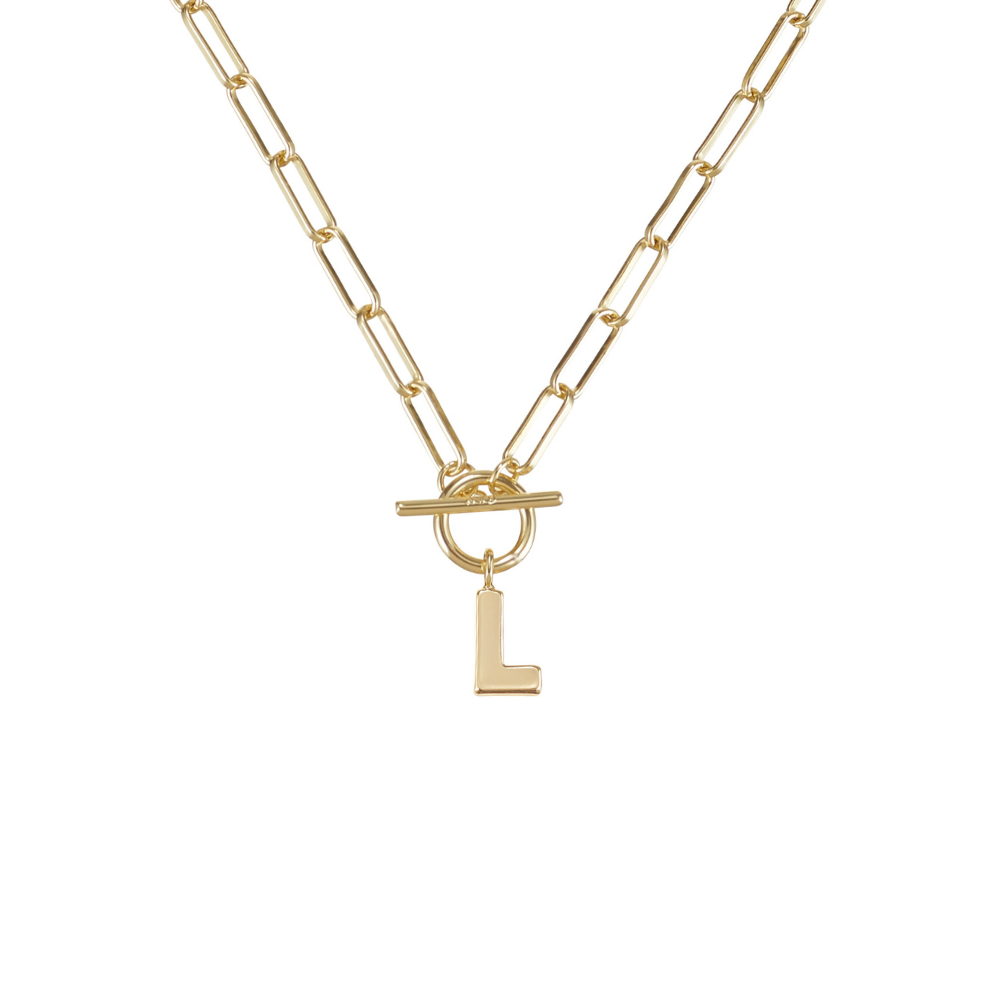 Toggle Initial Necklaces in Gold