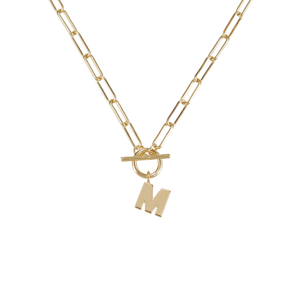 Toggle Initial Necklaces in Gold