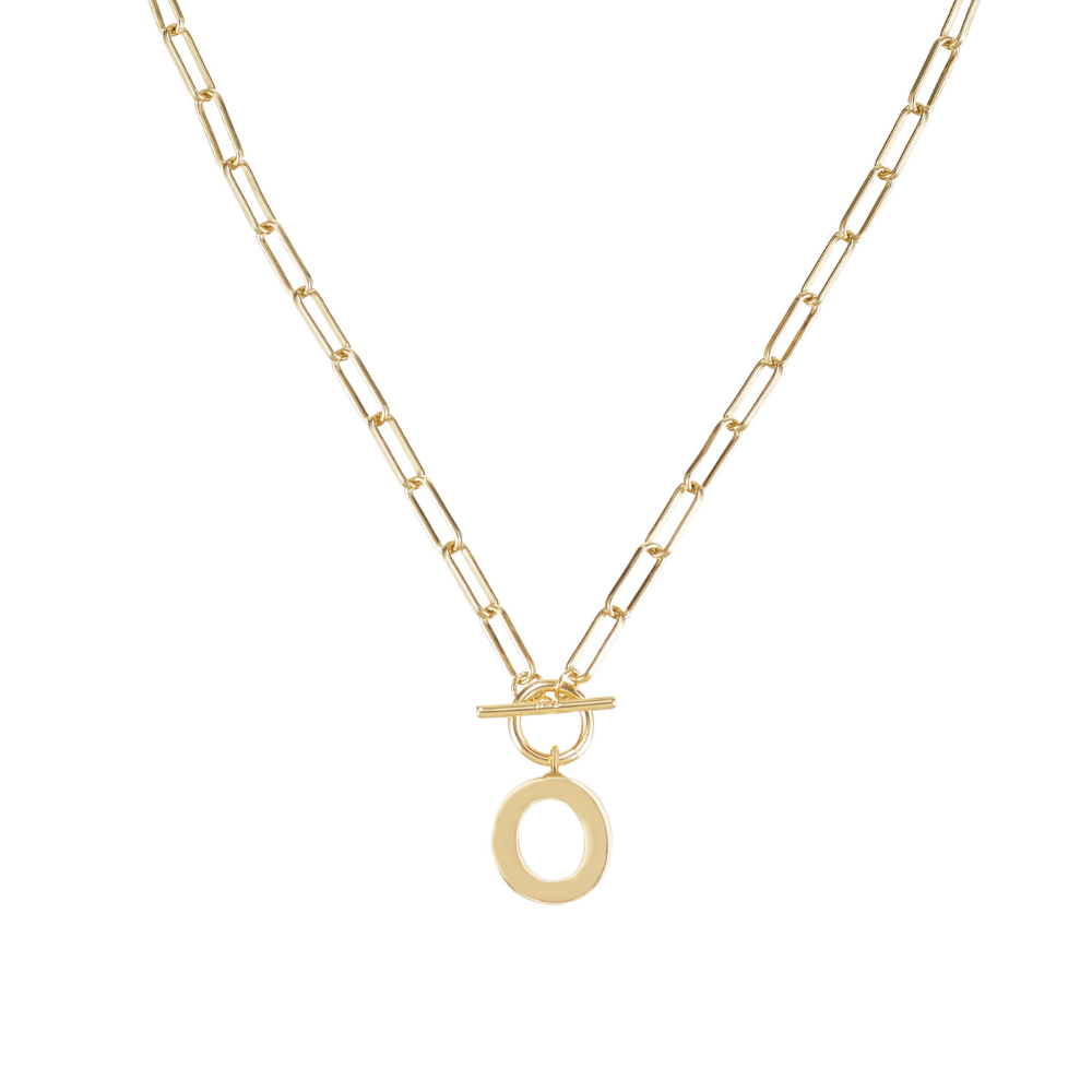 Toggle Initial Necklaces in Gold