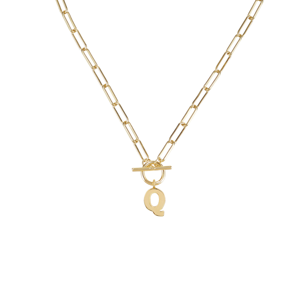 Toggle Initial Necklaces in Gold