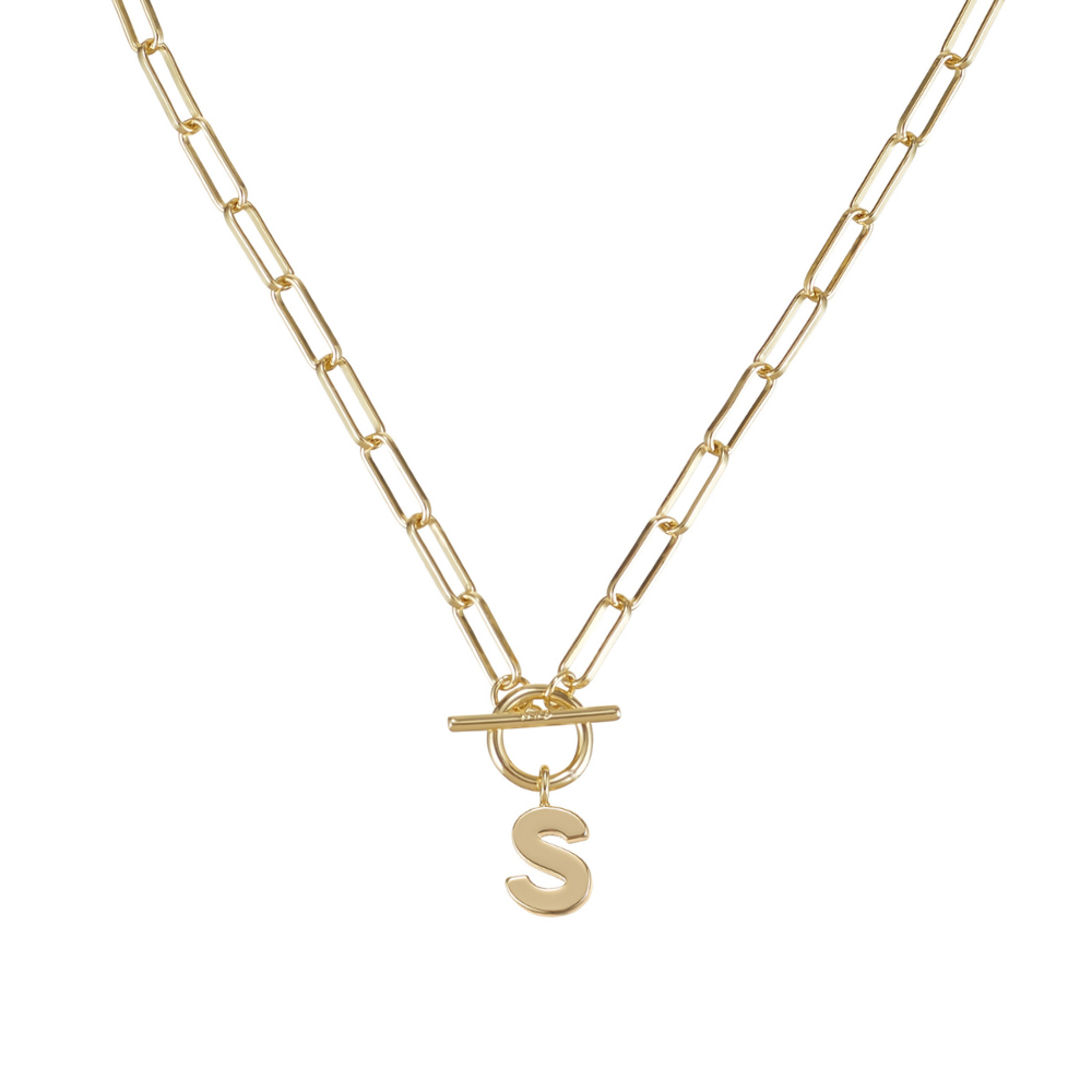 Toggle Initial Necklaces in Gold