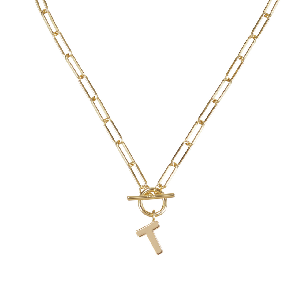 Toggle Initial Necklaces in Gold