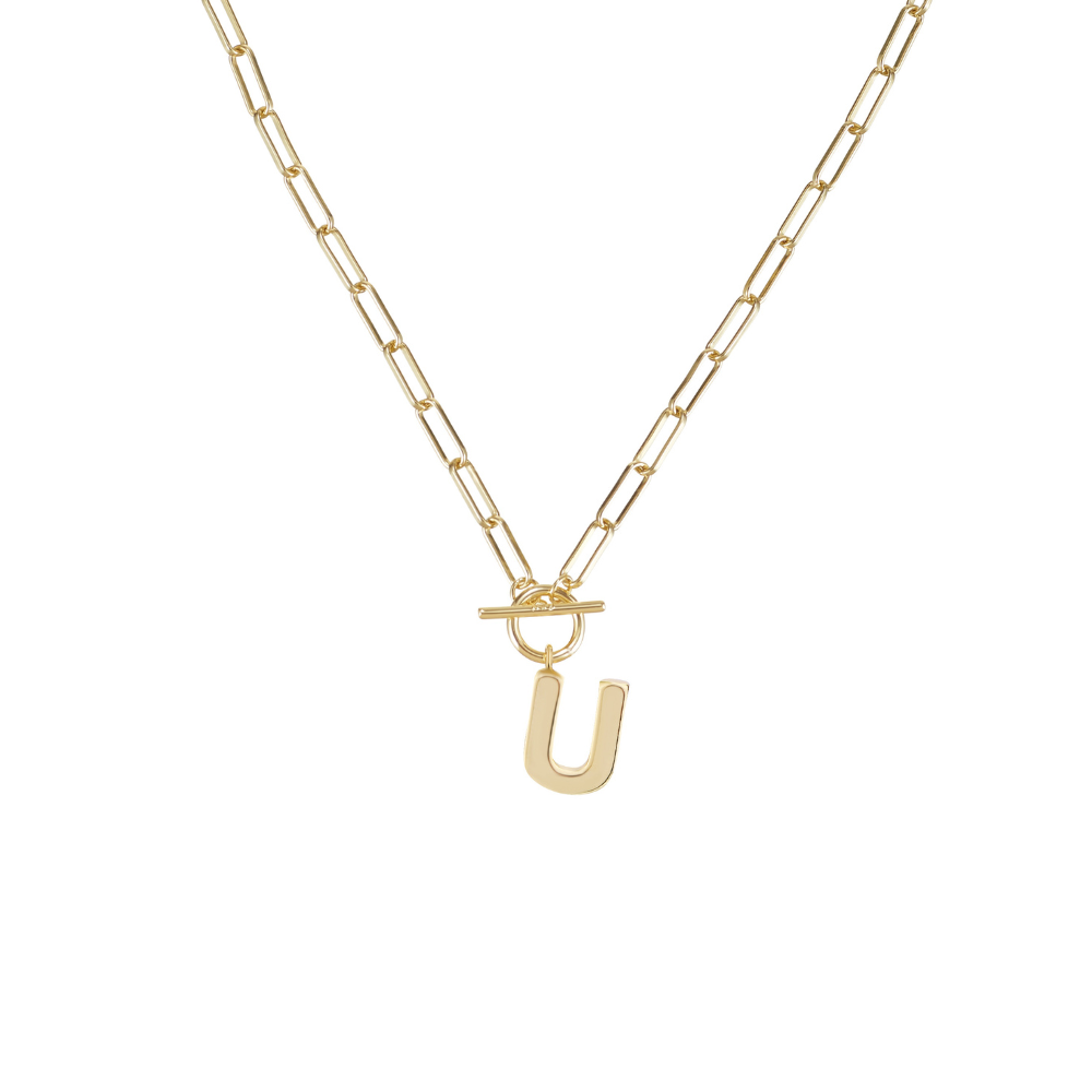 Toggle Initial Necklaces in Gold