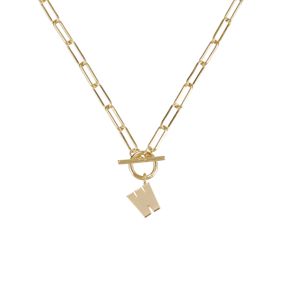 Toggle Initial Necklaces in Gold