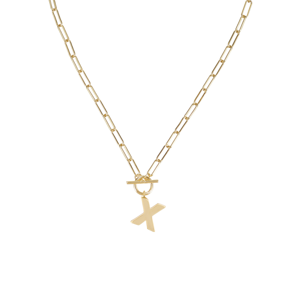 Toggle Initial Necklaces in Gold