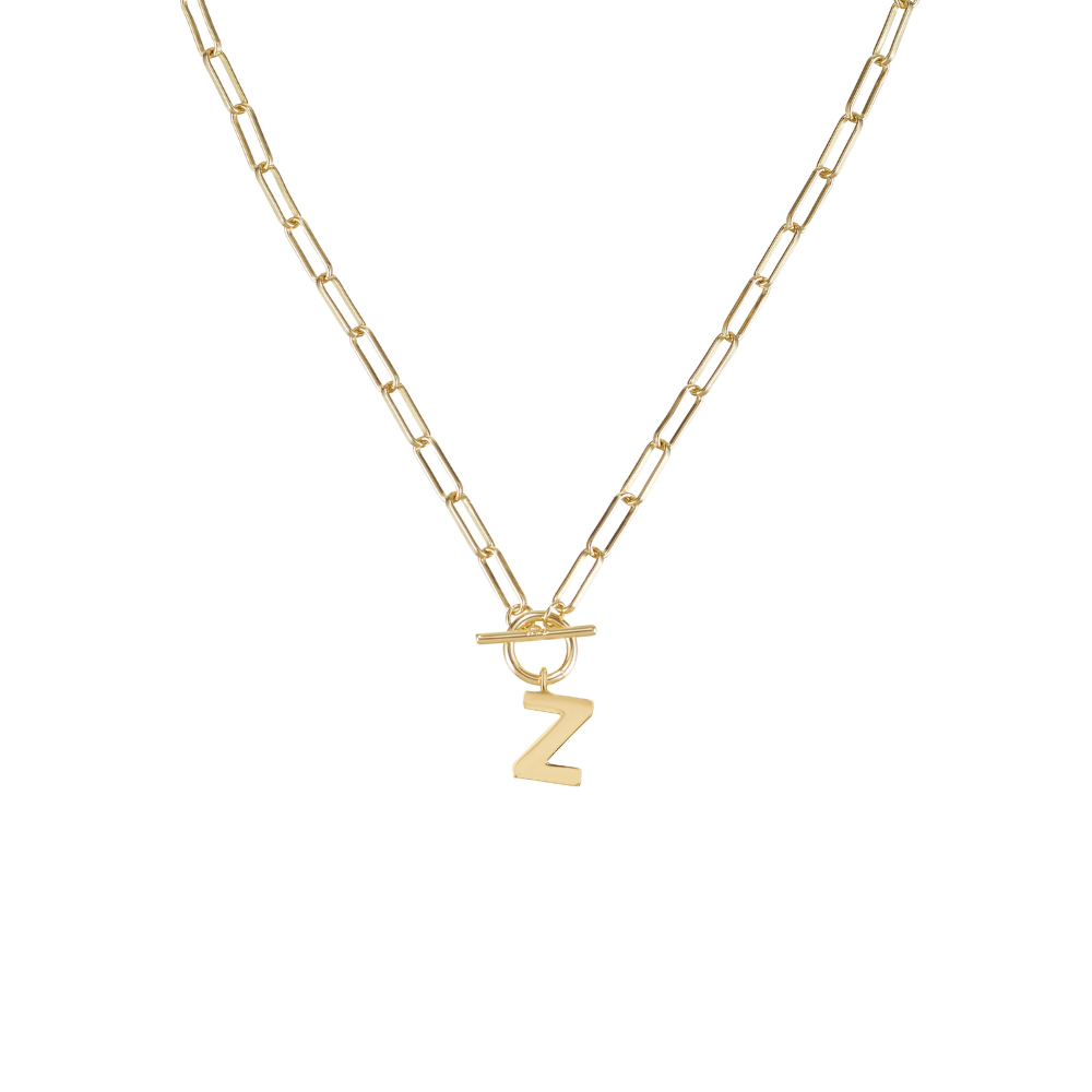 Toggle Initial Necklaces in Gold