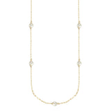 Free Gift |Adorned Pearl Station Necklace in Gold