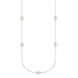 Free Gift |Adorned Pearl Station Necklace in Silver