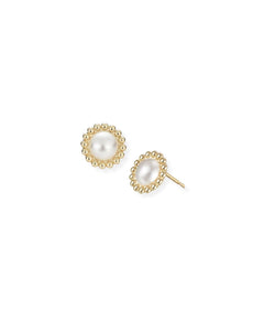 Allure Stud Earrings in Ivory Pearl/Gold