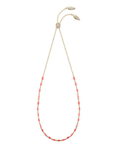 Free Spirit Adjustable Necklace in Coral Enamel