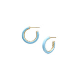 Eclipse Hoop Earrings in Blue Enamel